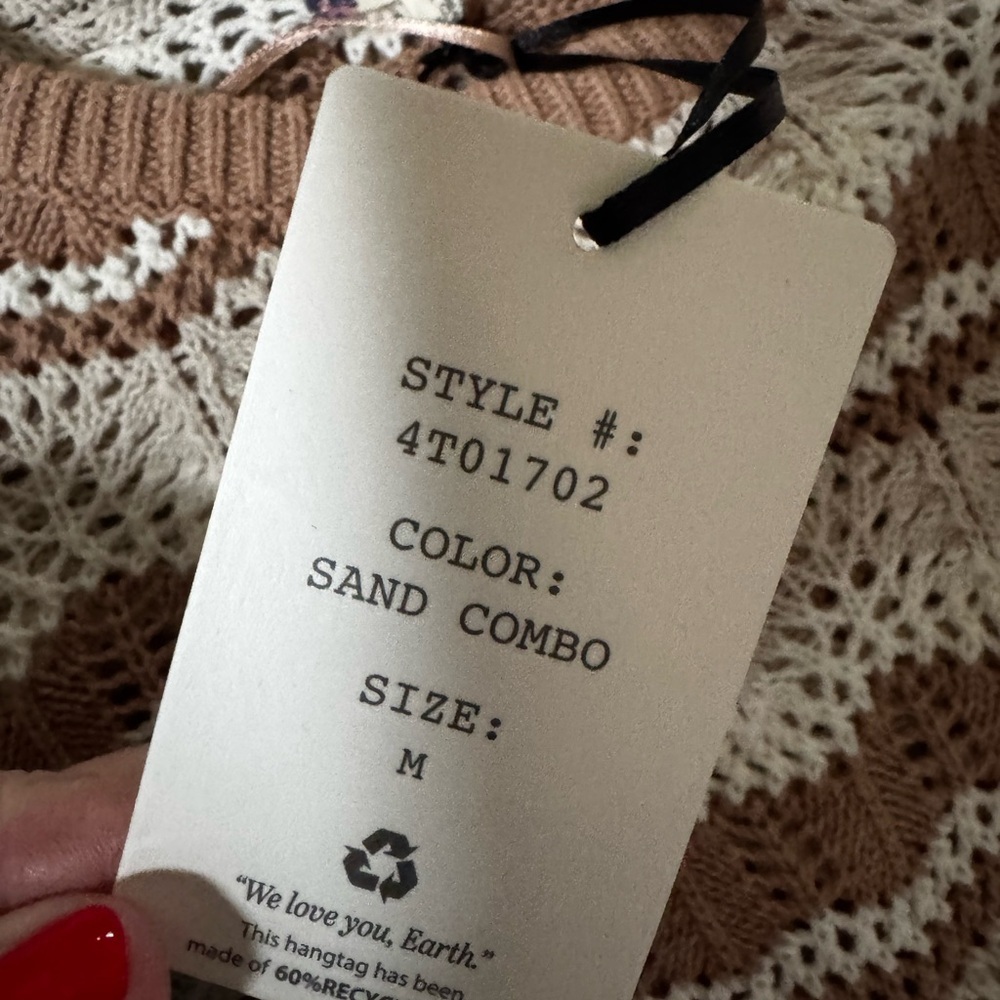Hippie Rose Brown and Cream Knit Top - Picture 4 of 10